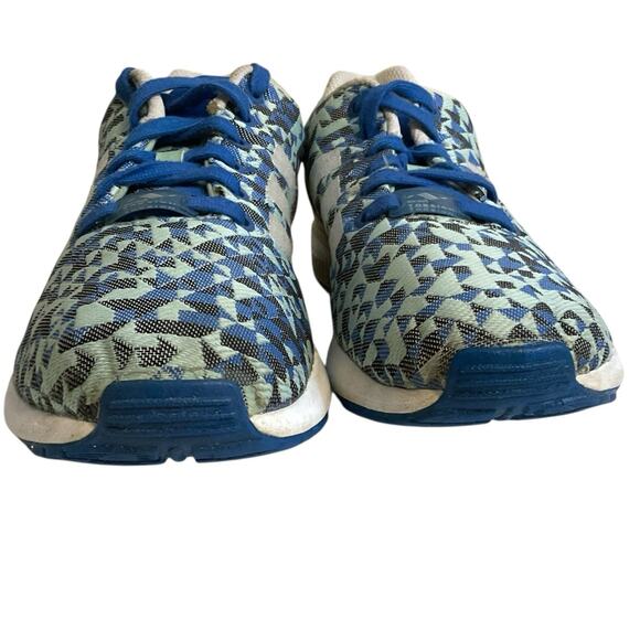 adidas ZX Flux Men's 8.5 Blue Green Geometric Weave Multicolor Torsion Sneakers - Picture 5 of 16